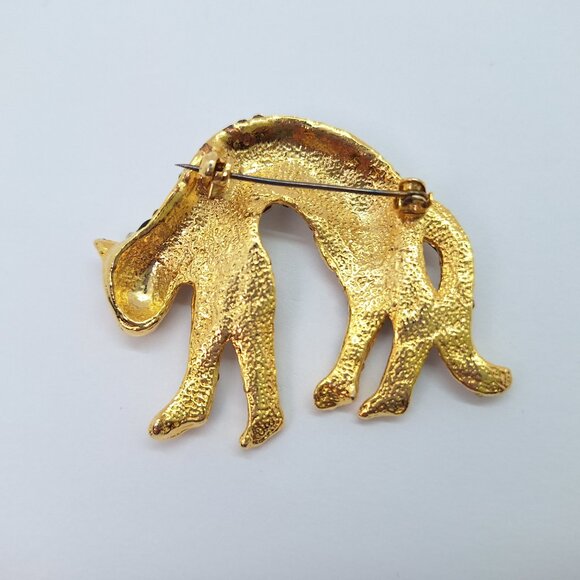 Vintage Panther Brooch with rhinestones and black enamel - Picture 8 of 10